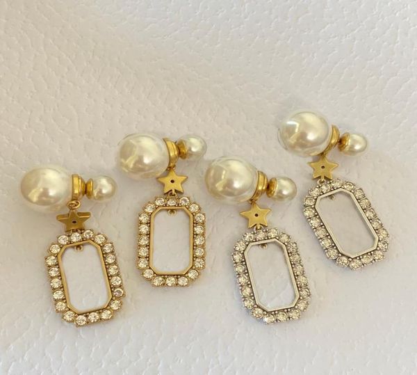 

fashion hoop earrings letter square with stones aretes orecchini for women party moon star wedding lovers gift jewelry engagement8462032, Golden;silver
