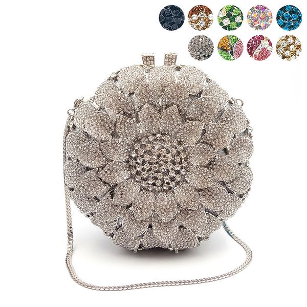 

evening bag evening party bag diamonds crystal clutch bridal wedding wallet purse handbag elegant sun flower purses 230718