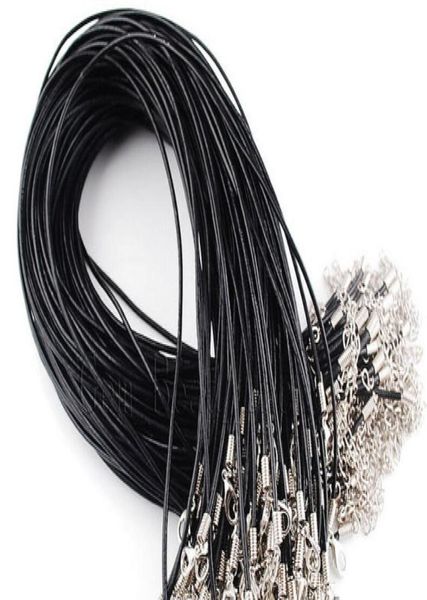 

whole jewelry components lots leather necklace black real leather 2mm cord lobster clasp fit pendant2397056, White;red