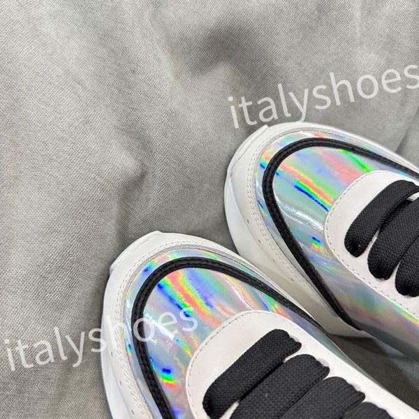 

luxury reflective leather dad shoes space stitching material sneakers designer sneakers modern autumn winter trendy shoes xsd230403, Black