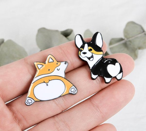 

cute cartoon animal dog huskies metal kawaii enamel pin badge buttons brooch shirt denim jacket bag decorative brooches for women 3043078, Gray