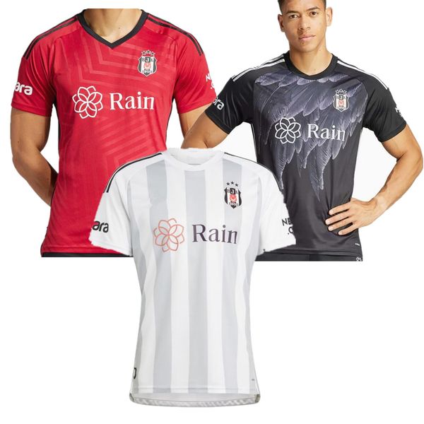 

2023 24 men's t-shirts besiktas home away shirts custom t-shirts, White;black