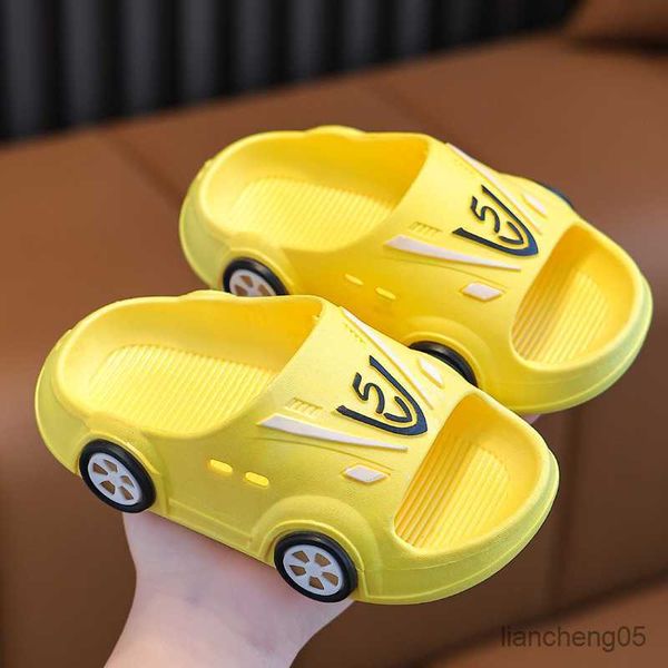 

slipper cartoon car kids slippers for boys summer beach indoor slippers cute girl shoes home soft non-slip cute children slippers r230805, Black;grey