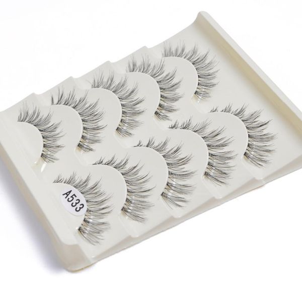 

professional natural thick long false eyelashes fake eye lashes 5 pairs handmade makeup nature false comestic black9319489