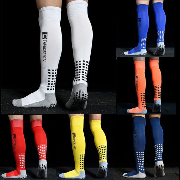

sports socks men's nonslip soccer socks breathable knee high towel bottom cycling hiking sports training long football socks 230717, Black