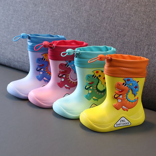 

rain boots children's baby dinosaur nonslip waterproof girls cute simple rainy day water shoes for boys four seasons 230718, Black;red