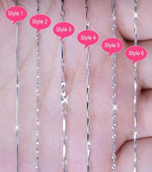 

multiple classic styles real 925 sterling silver necklaces slim thin chains necklace women body box chain for woman5127514