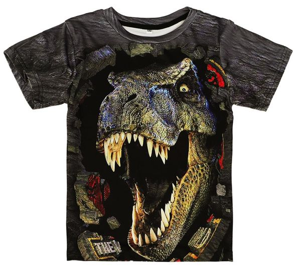 

2021 dinosaur 3d print tshirts children kids streetwear funny cartoon animal tees boys girls sportswear fashion t shirt hara9020287, Blue
