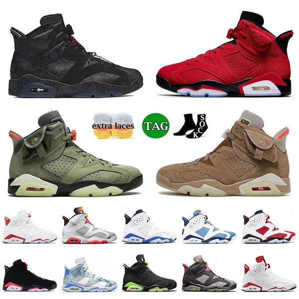 

6s mens basketball shoes jumpman 6 og sneakers singles day toro british khaki red oreo hare unc carmine bordeaux electric green denim traine