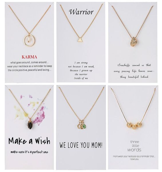 

alloy paper card necklace birthstone pine nut conch circle pearl necklace clavicle chain8750319, Silver