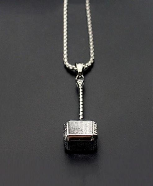 

mens solid viking pendant necklace stainless steel vintage mjolnir norse jewelry party rock christmas gift8389267, Silver