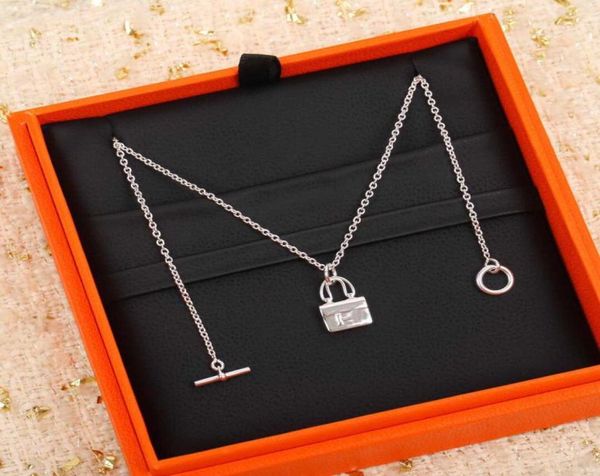 

s925 silver charm with small size handbag pendant necklace in silver color for women wedding jewelry gift have box stamp ps73907707990