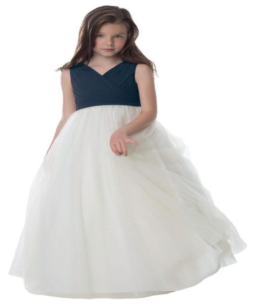 

lovely ivorynavy blue tullechiffon vneck flower girl dresses girls039 pageant dresses brithdayholidays dress custom size 29474599, White;red