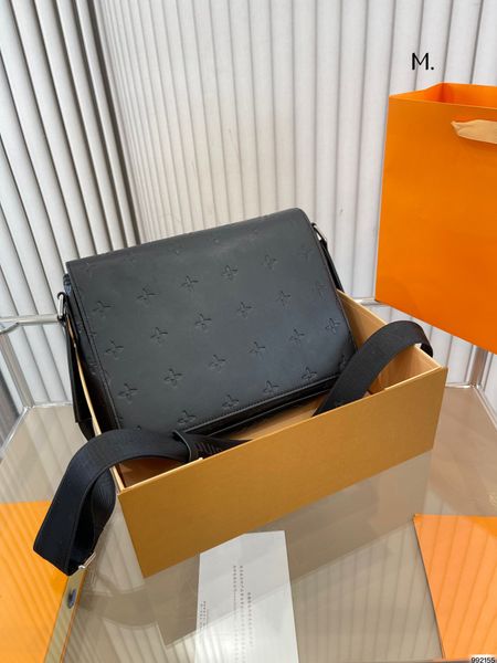 

district pm monograms bag eclipse black coated canvas messenger bag hobo shoulder purses totes designers luxurys mens embossing handbag