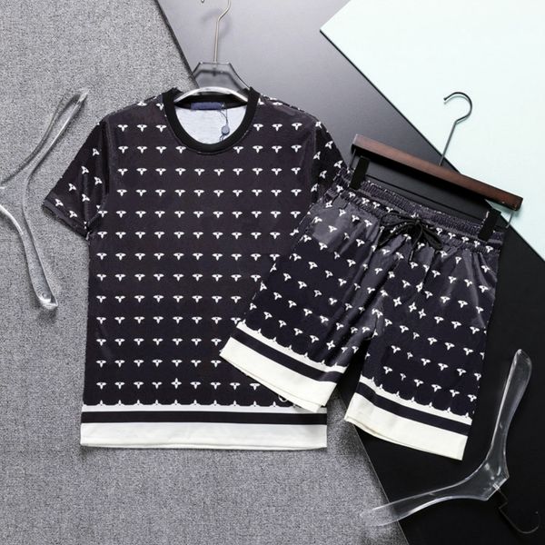 

23ss men's designer tracksuits summer beach shorts pullover sportswear sets print wholesalers womens fashion outdoor running t-shirt sh, Gray