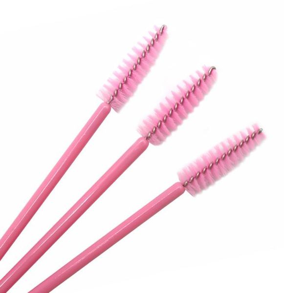 

50pcs disposable pink mascara wands eyelash brushes eye lash eyebrow applicator cosmetic makeup brush tool kits1690579