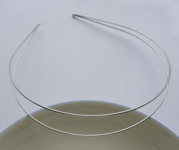 

10pcs 12mm silver finish double wire plain metal hair headbands with round tips at nickle and lead bargain for bulk1862849