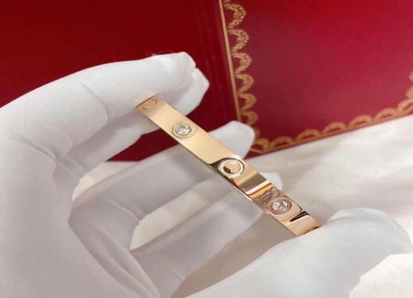 

titanium steel bangles rose gold silver screwdriver mens charm screw men diamond luxury designer jewelry women bracelet love brace7200127, Black