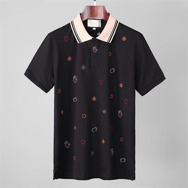 

1 new fashion london england polos shirts mens designers polo shirts high street embroidery printing t shirt men summer cotton casual t-shir, White;black