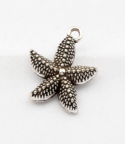 

100pcs ancient silver alloy starfish charms pendants for jewelry making bracelet necklace findings 185x22mm4289452, Bronze;silver