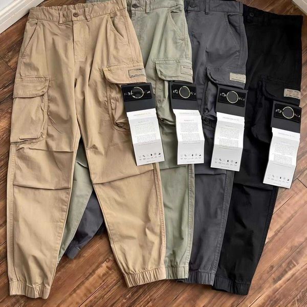 

2023 men's y2k cargo pants stones island harajuku hip hop print multi pocket overalls hip hop punk rock wide leg pants oversized street, Black