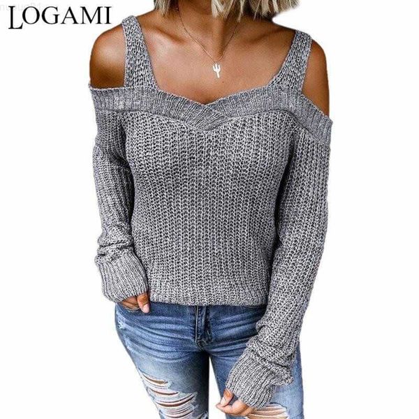 

women's sweaters logami off shoulder long sleeve sweaters and pullovers women autumn jumper woman pullover l230718, White;black