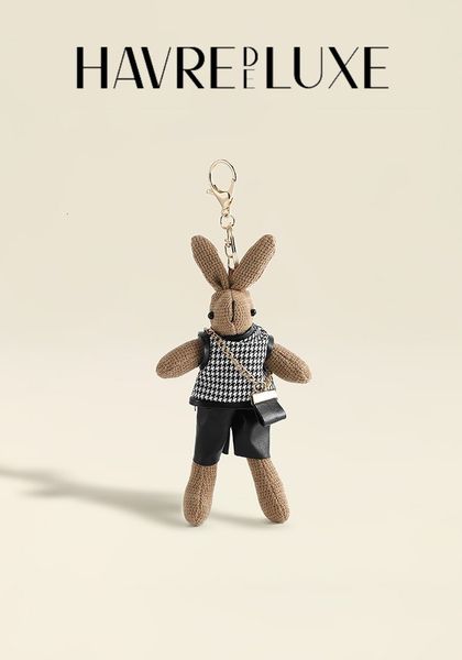 

keychains lanyards havredeluxe bag ornaments instrendy rabbit creative japanese high end keychain cute plush doll lady pendant 230718, Silver