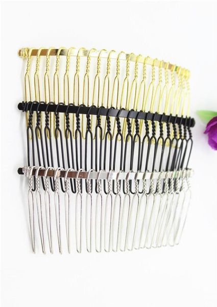 

diy headwear accessories  tooth ed headpieces comb environmental protection electroplating iron wire fork insert comb hairp3753696, Silver