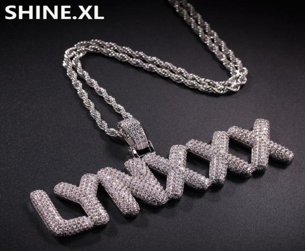 

az custom name small letters necklaces pendant charm men039s zircon hip hop jewelry with 4mm gold silver rope chain62662368307588