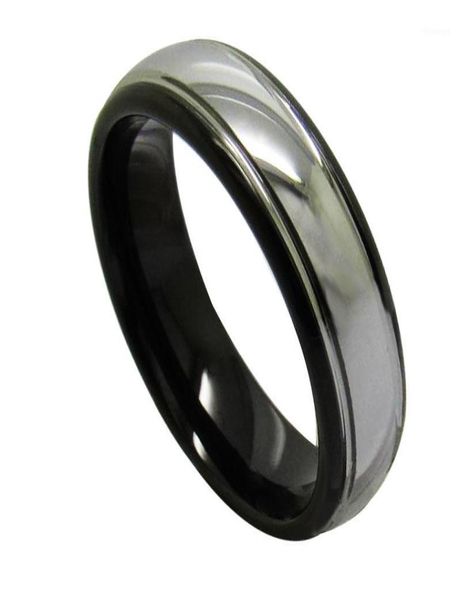 

vintage 6mm width black rings for men tungsten wedding band dome band high polished silver color outside 61319601186, Slivery;golden