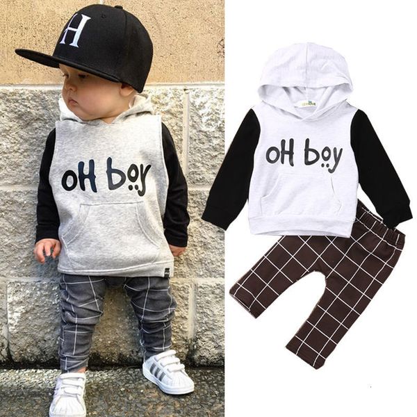 

clothing sets autumn winter 2pcs toddler infant born kids baby boy clothes set hoodies long sleeve shirt pants leggings 2pcs outfits 04t 230, White