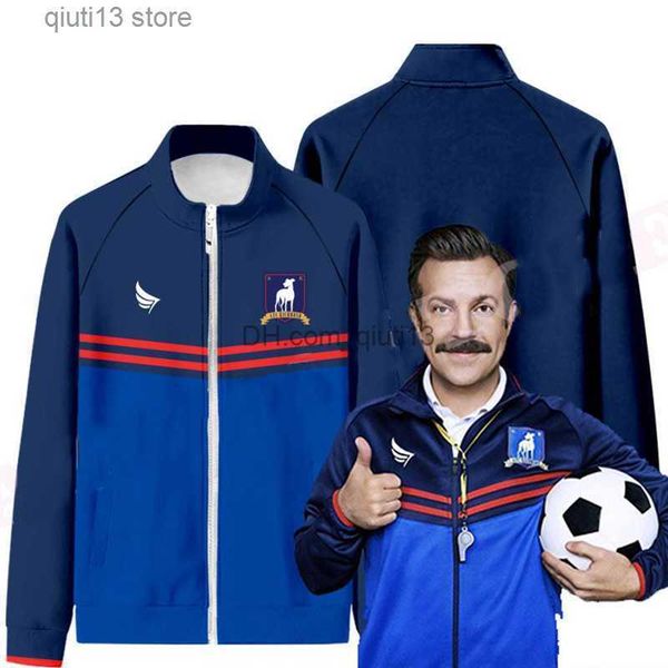 

men's jackets ted lasso season 2 football jersey winter fashion men/women afc richmond cosplay harajuku cardigan stand collar zipper ja, Black;brown