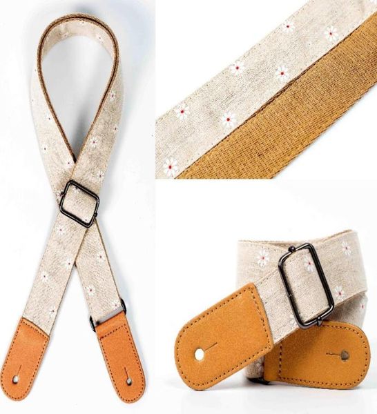 

3 pieces ukulele straps stock ukubelt cotton guitarstrap belts linen material with leather head ukelele strap belt7015217