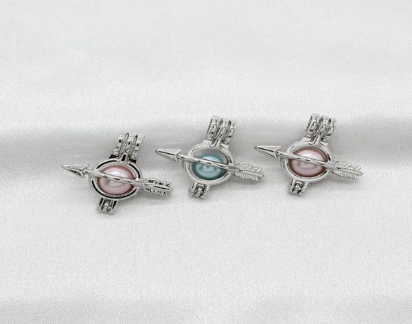 

10pcs silver bow arrow pearl cage floating fragrance essential oil diffuser cage lockets pendant aromatherapy jewelry findings8131676
