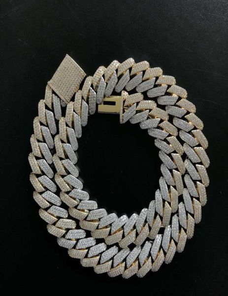 

19mm heavy cuban chains necklace prong setting necklace0123120499, Silver