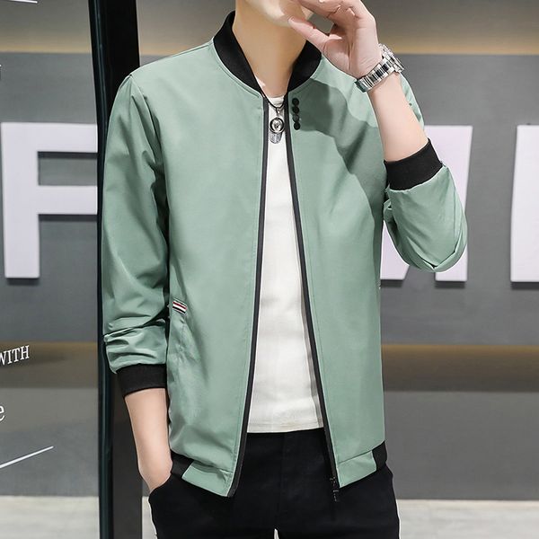 

men s jackets spring and autumn jacket coat simple solid baseball neck zipper windbreaker cycling 230718, Black;brown