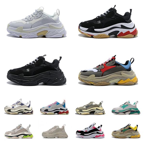

casual shoes designers triple s trainer mens woman platform old dad light blue pastels black grey white beige orange multi-color paris 17fw
