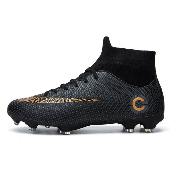 

dress shoes soccer football boots man's high ankle sneakers men outdoor cleats long spikes eur36 230718, Black