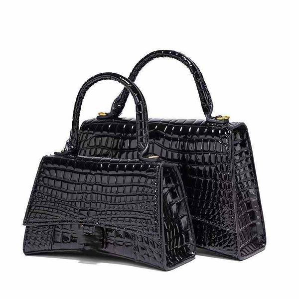 

women's men hourglass handle fashion crossbody bags clutch flap tote leather pochette luxury designer wallet purses crocodile pattern h