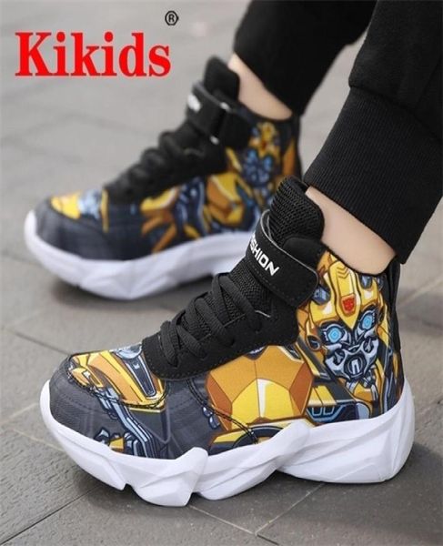 

kikids 2020 kids casuals shoes for boys basketball shoe running kid casual children robot sports boot sneakers cartoon kid shoes1235846, Black