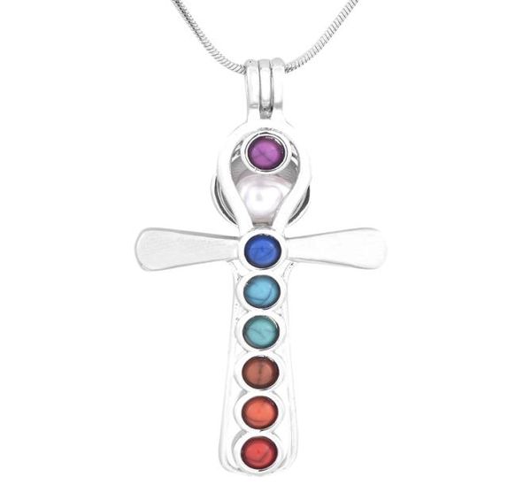 

new colored cross cage pendants 5pcs pearl cage beads cage essential oil diffuser locket pendant jewelry making oyster pearl fun g6357919, Silver