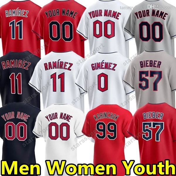 

2023 indian jose ramirez custom jersey cleveland shane bieber andres gimenez myles straw steven kwan oscar gonzalez josh naylor amed rosario, Blue;black