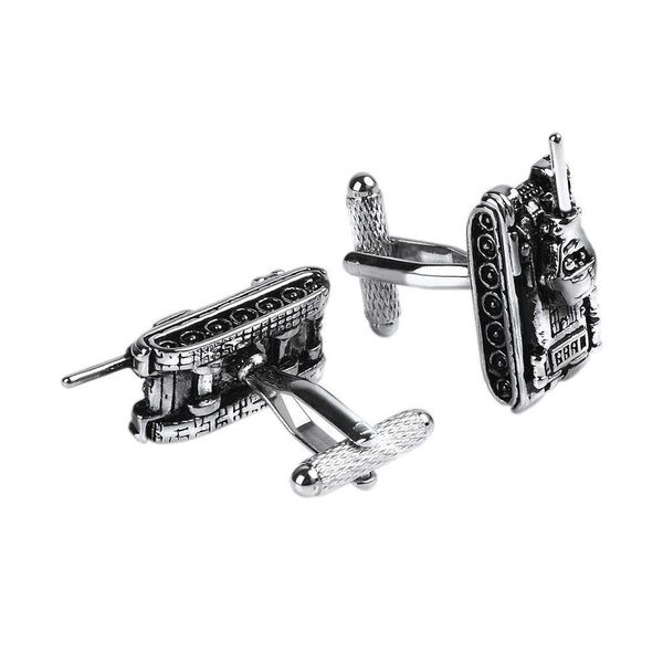 

cuff links unique men's executive military tank design brass cufflinks cuff links hkd230718, Silver
