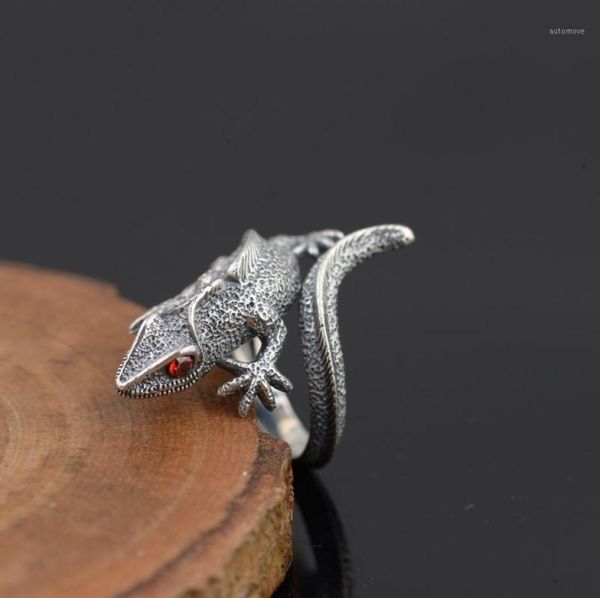 

trendy personalized adjustable vintage lizard ring men cute cabrite gecko chameleon anole rings women animal jewellery gift punk12934566, Golden;silver