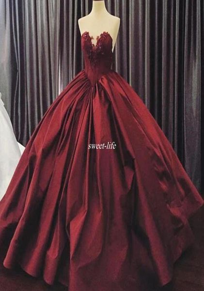

long ball gown evening dresses satin sweetheart applique beaded full length 2019 custom made special occasion dress prom gowns2966439, Black;red