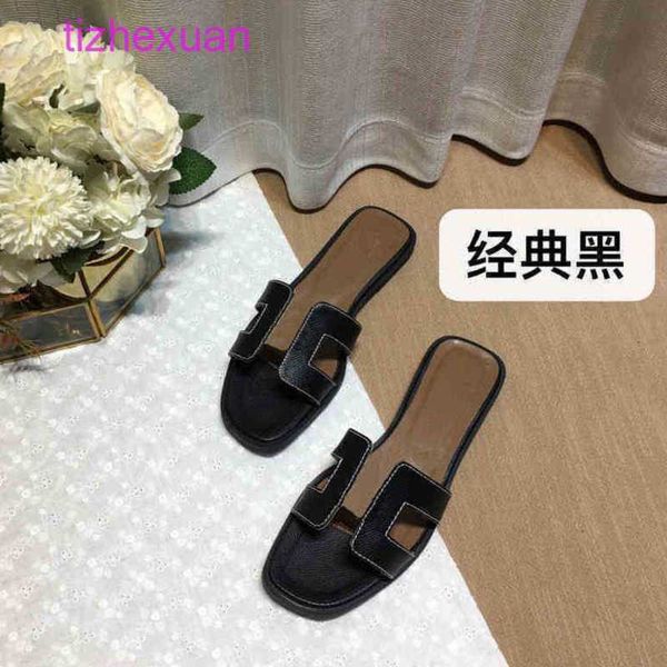

slipper herm sandals beacin slipper h-shaped classic slippers shoes women oran for summer wear leather flat bottomed witthick he fw8y