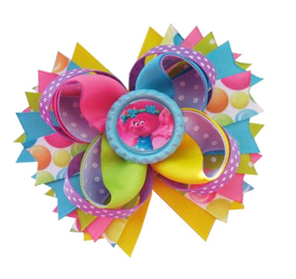 

5pcs poppy hair bow princess hair bows rainbow boutique stacked hair accessories2502147, Slivery;white