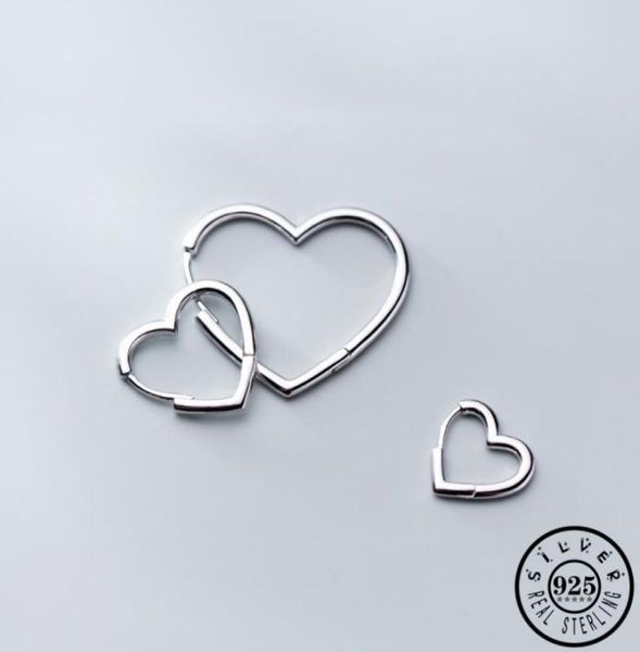 

100 real 925 sterling silver heart shaped ear ring earings trendy korean hoops earrings for women christmas fine jewelry 2009246750147, Golden;silver
