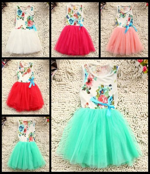 

4pclot 2016 new summer girls lace korean tutu dress girls red bow dresses girl tutu dresses girls cotton flowers bowknot lace dre2609535, Red;yellow