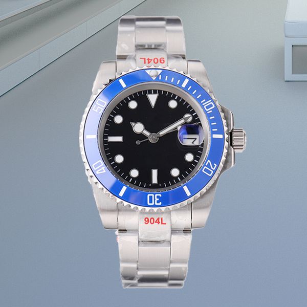 

watch automatic mechanical 904l stainless steel folded buckle strap sapphire glass ceramic coke bezel calendar display wristwatches montre d, Slivery;brown